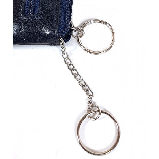 Valentini zippes, két karikás kék bőr kulcstartó 563352