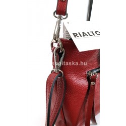 Rialto, piros, fém zippes közepes bőr divattáska RB018/DO-05