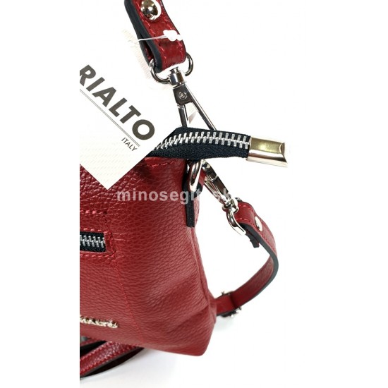 Rialto, piros, fém zippes kis bőr divattáska RB007/DO-05