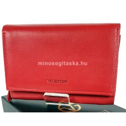 Valentini piros, közepes , belső zippes női bőr pénztárca 306-884