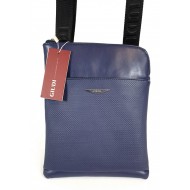 GIUDI kék, fém zippes aszimmetrikus kis férfi bőr táska G10899RTQCOL-106