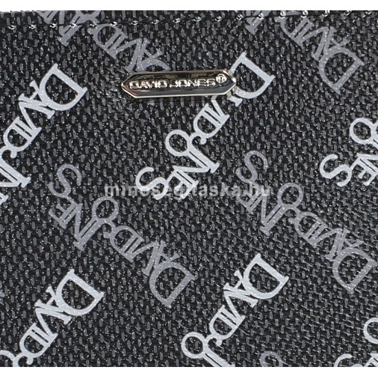David Jones nagy körzippes márkafelirat mintás pénztárca-fekete P108-510