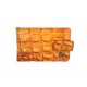 GIUDI narancs-barna hüllő mintás, íves nyelvű kártyatartó 6418STP-13