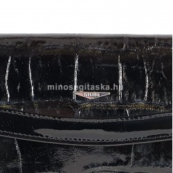 GIUDI fekete  íves fedelű, hüllőmintás-lakk női tárca 7184VAGL-03