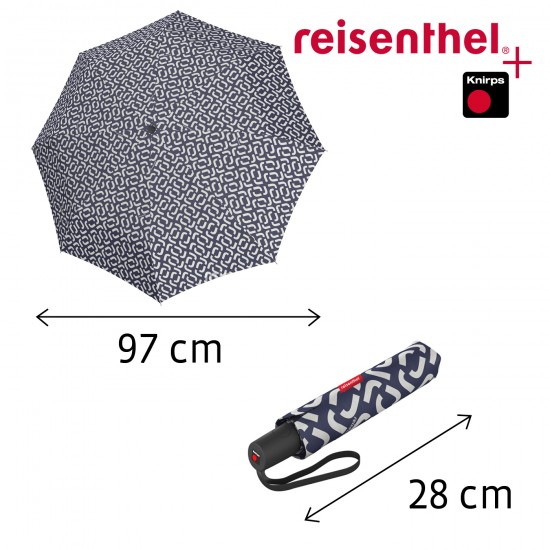 REISENTHEL DUOMATIC oda-vissza automata, kék-fehér pipás esernyő RR4073