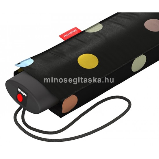 REISENTHEL MINI lapos, mechanikus, fekete-színes pettyes esernyő RT7009