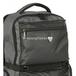 Budmil szürke mákos-két fekete előzsebes laptoptartós hátizsák  10110260/S1