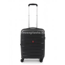 Roncato FLIGHT DLX fekete négykerekes, bővíthető zippes kabinbőrönd R-3463