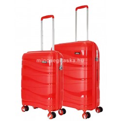 BONTOUR FLOW piros négykerekű, két részes bőröndszett S,M 