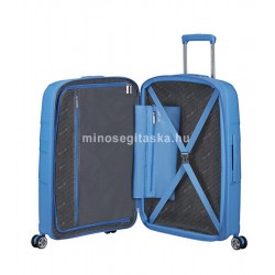 American Tourister STARVIBE négykerekű kék közepes bővíthető bőrönd 146371-A033