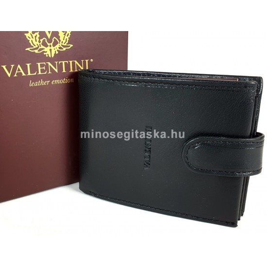 Valentini kisebb férfi patentos fekete nappa bőr pénztárca 3061052
