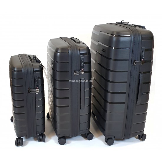Touareg TP négykerekű fekete bőröndszett-3db TP- S,M,L szett-fekete