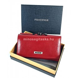 PRESTIGE piros, két oldalas bőr női pénztárca-keretes PR55020