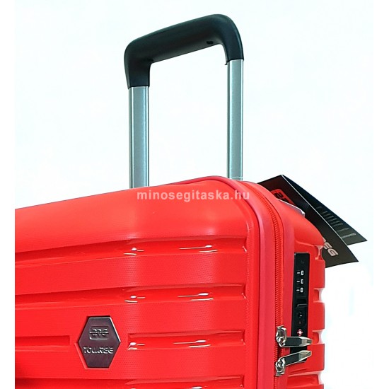 Touareg négykerekes piros közepes bőrönd TG663 M-piros