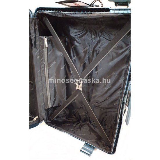 Touareg MATRIX csatos négykerekű, metálzöld közepes bőrönd + kozmetikai táska szett  BD28-metálzöld 2db-os szett