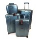 Touareg MATRIX csatos négykerekű metálzöld, 3db-os bőrönd + kozmetikai táska szett  BD28-metálzöld 4db-os szett