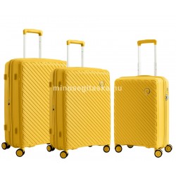 SNOWBALL ferde bordás 3 részes sárga  bőröndszett SB20703 Sárga 3db