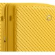 SNOWBALL ferde bordás sárga bővíthető közepes bőrönd  SB720703-Sárga M