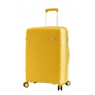 SNOWBALL ferde bordás sárga bővíthető közepes bőrönd  SB720703-Sárga M