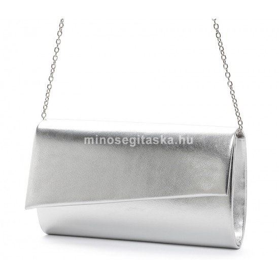 TAMARIS Amalia ezüst, fémes hatású, ferde fedeles alkalmi táska 32812-830