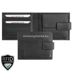 Giorgio Carelli közepes kapcsos, felhajló válaszfalas fekete bőr pénztárca RFID védelemmel 3477876