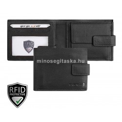 Giorgio Carelli közepes kapcsos fekete bőr pénztárca RFID védelemmel 347796