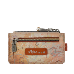 Anekke PEACE AND LOVE Camel RFID védett, kis zippes pénztárca, kártyatartó 38809-013