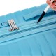 SNOWBALL kereszt bordás aquakék bővíthető közepes bőrönd -SB49203-Blue M