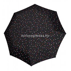 Derby Hit Mini Cosmo kézi nyitású fekete, színes magocska mintás esernyő D-700165PCOF