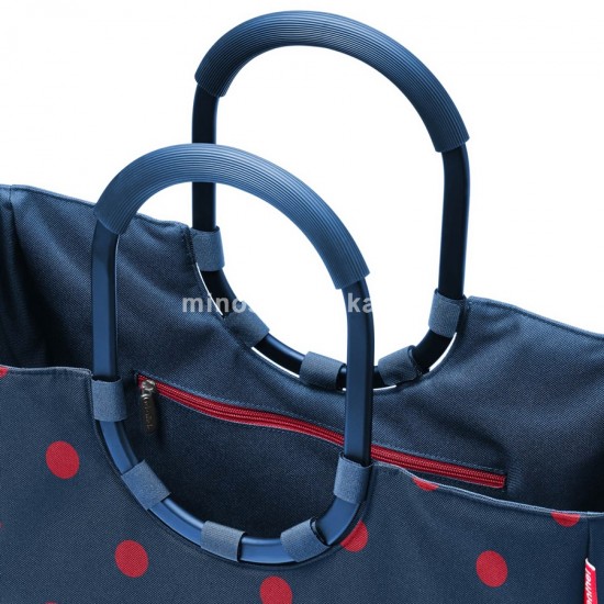 Reisenthel újrahasznosított anyagú, LOOPSHOPPER L kék-piros pettyes bevásárló táska OR3076