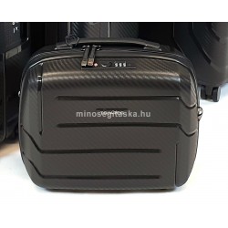 Touareg MATRIX csatos négykerekű fekete, 3db-os bőrönd + kozmetikai táska szett  BD28-sötétkék 4db-os szett