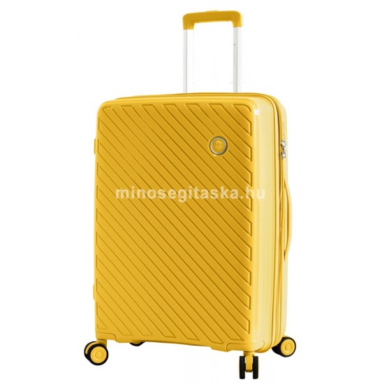 SNOWBALL ferde bordás sárga bővíthető nagy bőrönd -SB20703-Sárga L