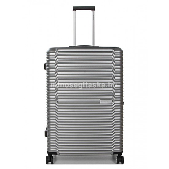 SNOWBALL vízszintes bordás ezüstszürke nagy bőrönd -SB20603-Ezüst L