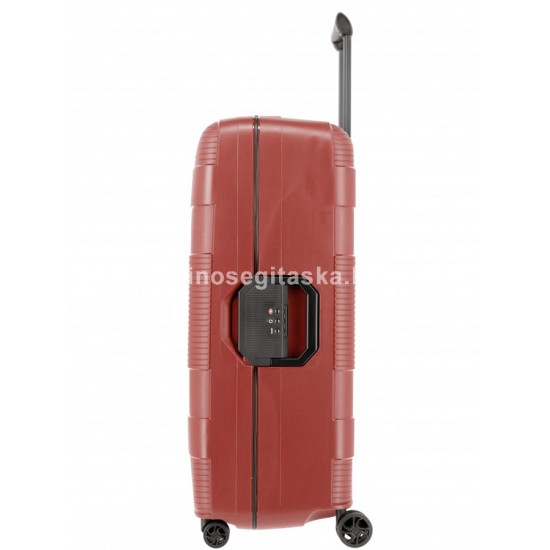 Travelite KORFU négykerekű csatos nagy bőrönd-tégla