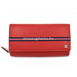Choice nagy méretű, irattartós, tricolor szalagos női pénztárca-piros 522870