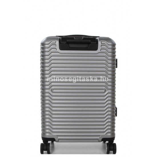 SNOWBALL vízszintes bordás ezüstszürke nagy bőrönd -SB20603-Ezüst L