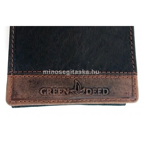 Green Deed kétszínű, nyomott logós, szabadon nyíló kártyatartós pénztárca GDF6002L