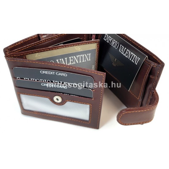 Valentini barna, lapozható, lepatentolható válaszfalas bőr pénztárca 5631054